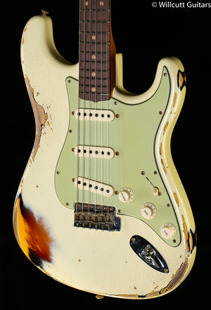 Fender Custom Shop 1961 Stratocaster Heavy Relic Aged Vintage White/3-Color Sunburst (273)