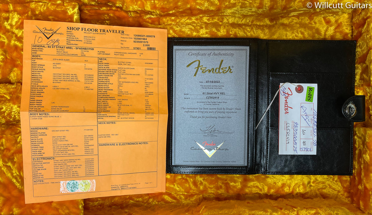 Fender Custom Shop 1961 Stratocaster Heavy Relic Super Faded Aged Sonic Blue/3-Color Sunburst (419)