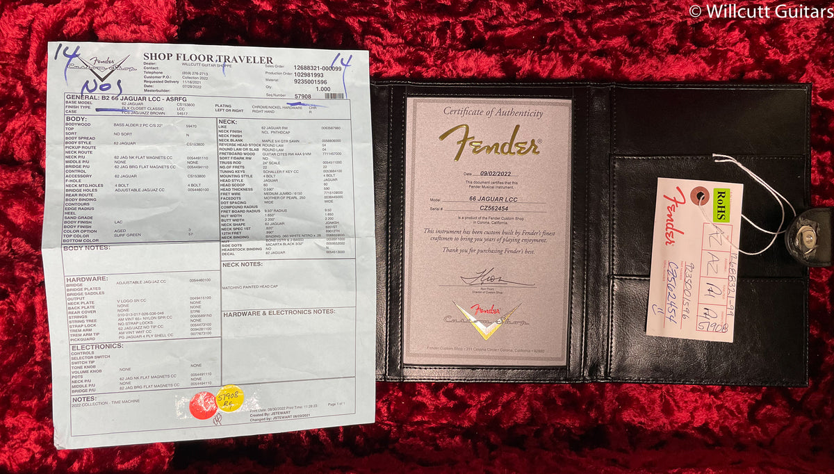 Fender Custom Shop &#39;66 Jaguar Deluxe Closet Classic Rosewood Fingerboard Aged Surf Green (454)