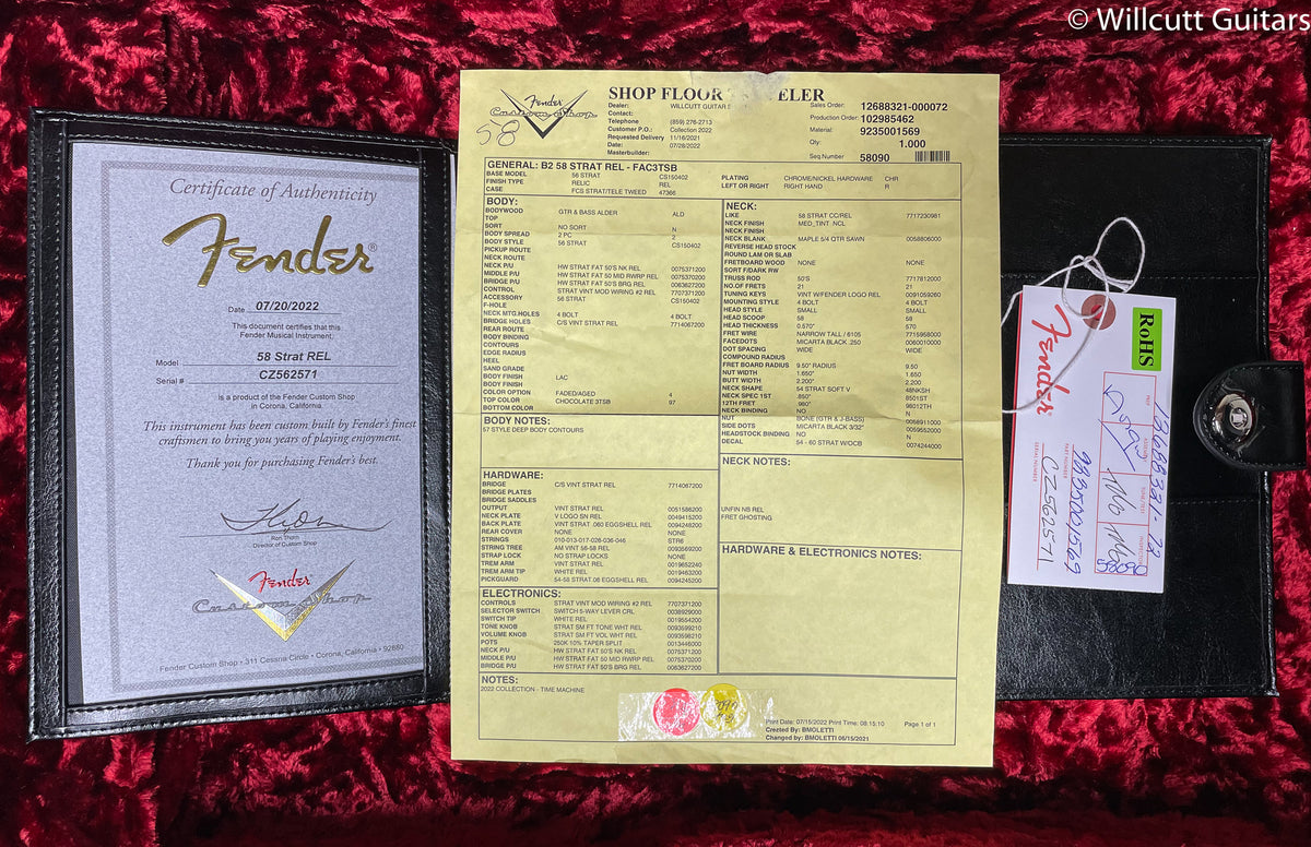 Fender Custom Shop 1958 Stratocaster Relic Faded Aged Chocolate 3-Color Sunburst (571)