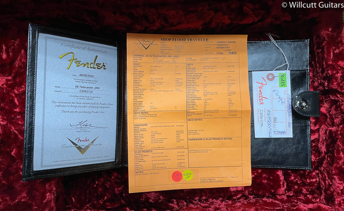 Fender Custom Shop 1958 Telecaster Journeyman Relic Aged HLE Gold (732)