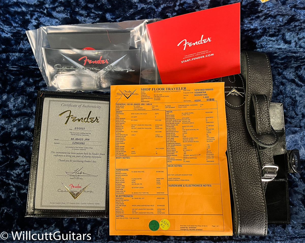 Fender Custom Shop 1968 Jazz Bass Journeyman Relic Aged Black (092)