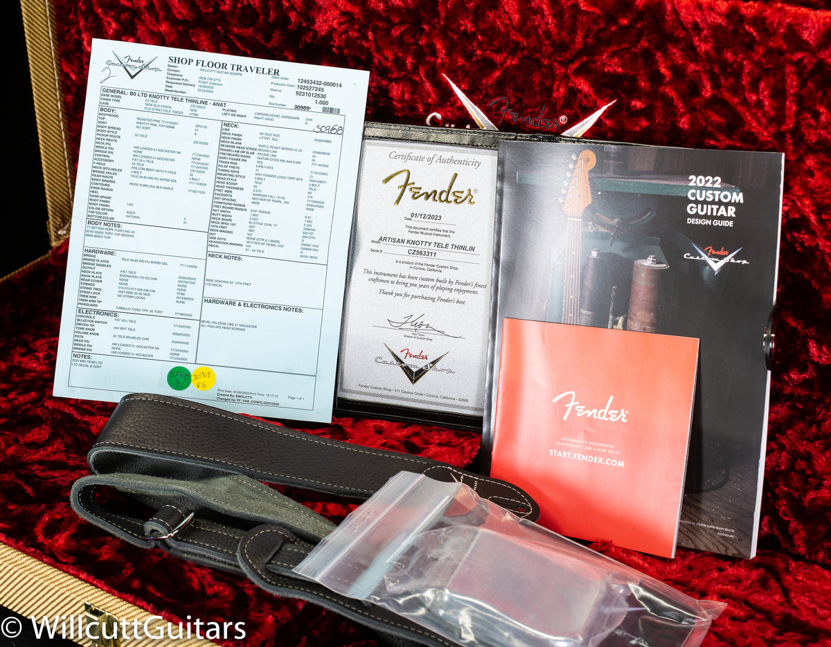 Fender Custom Shop Artisan Knotty Pine Tele Thinline AAA Rosewood Fingerboard Aged Natural (311)