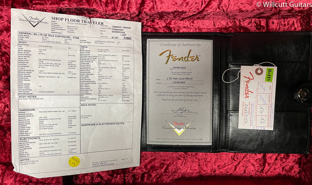 Fender Custom Shop Limited Edition HS Tele Custom Relic 3-Color Sunburst (456)