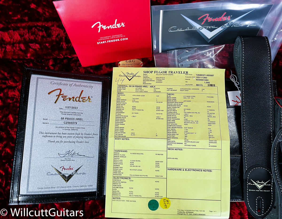 Fender Custom Shop 1958 Precision Bass Heavy Relic Aged Black (579)