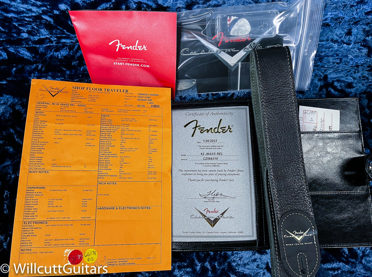 Fender Custom Shop 1962 Jazz Bass Relic Aged Sherwood Green Metallic (319)