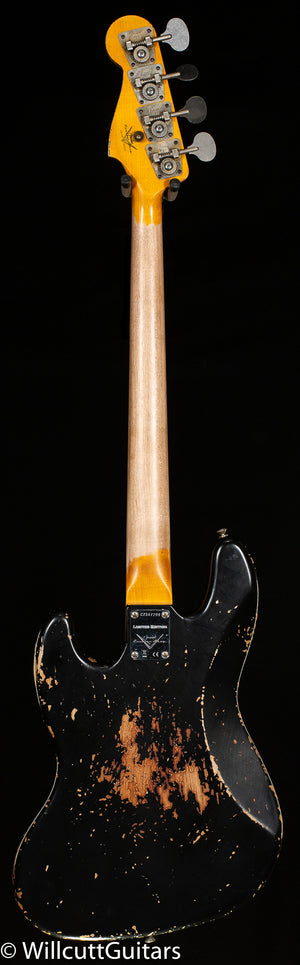 Fender Custom Shop LTD 1964 Custom Jazz Bass Heavy Relic Aged Black (299)