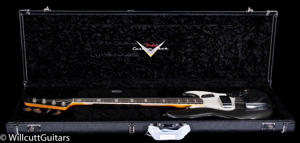 Fender Custom Shop LTD 1966 Jazz Bass Journeyman Relic Aged Charcoal Frost Metallic (726)