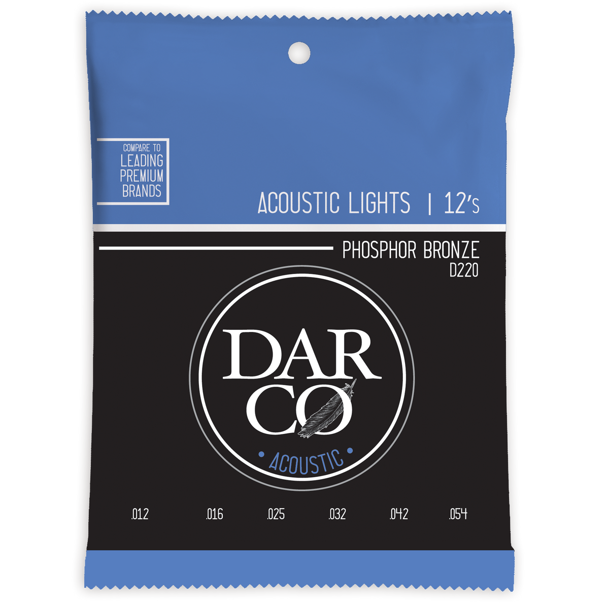 Darco Acoustic Phosphor Bronze Guitar Strings -.012-.054 Light