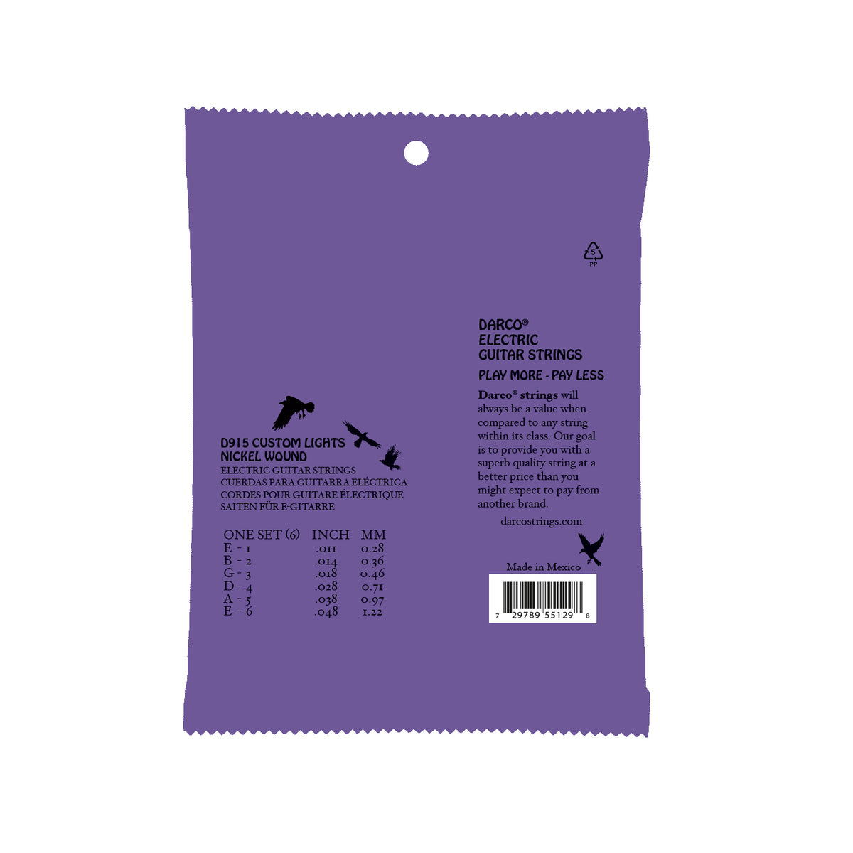 Darco Electric Guitar Strings .011-.048 Custom Light