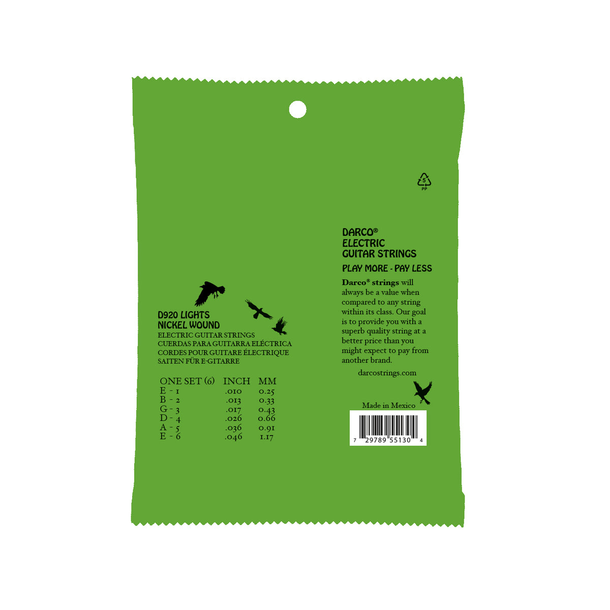 Darco Electric Guitar Strings .010-.046 Light