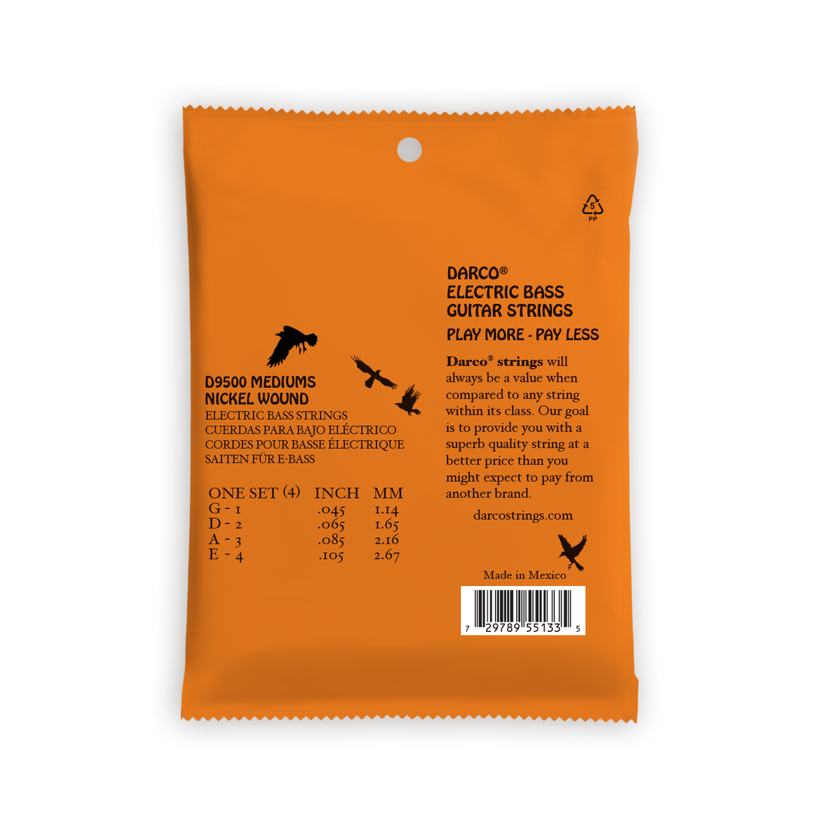 Darco Electric Bass Strings -.045-.105 Medium