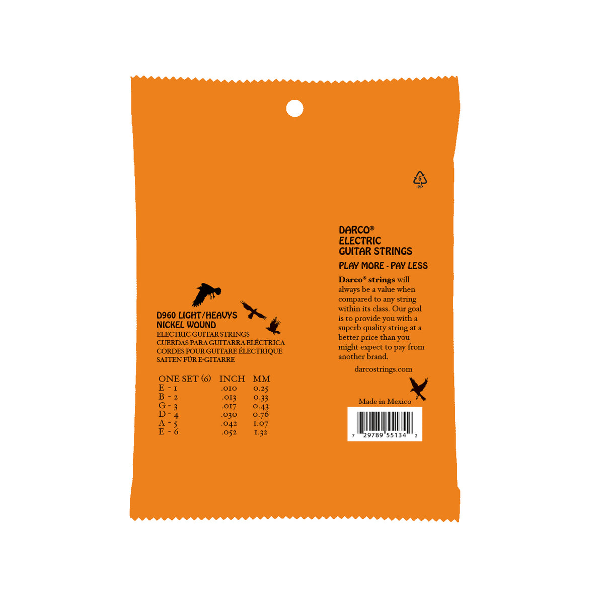 Darco Electric Guitar Strings .010-.052 Light/Heavy