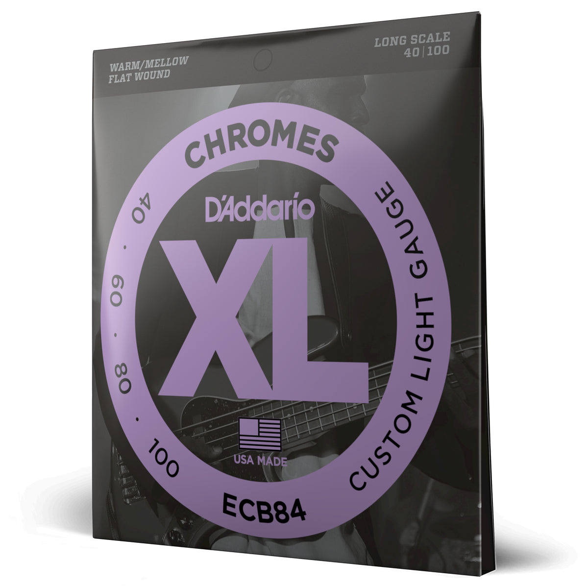 D'Addario ECB84 40-100 Custom Light, Long Scale, XL Chromes
