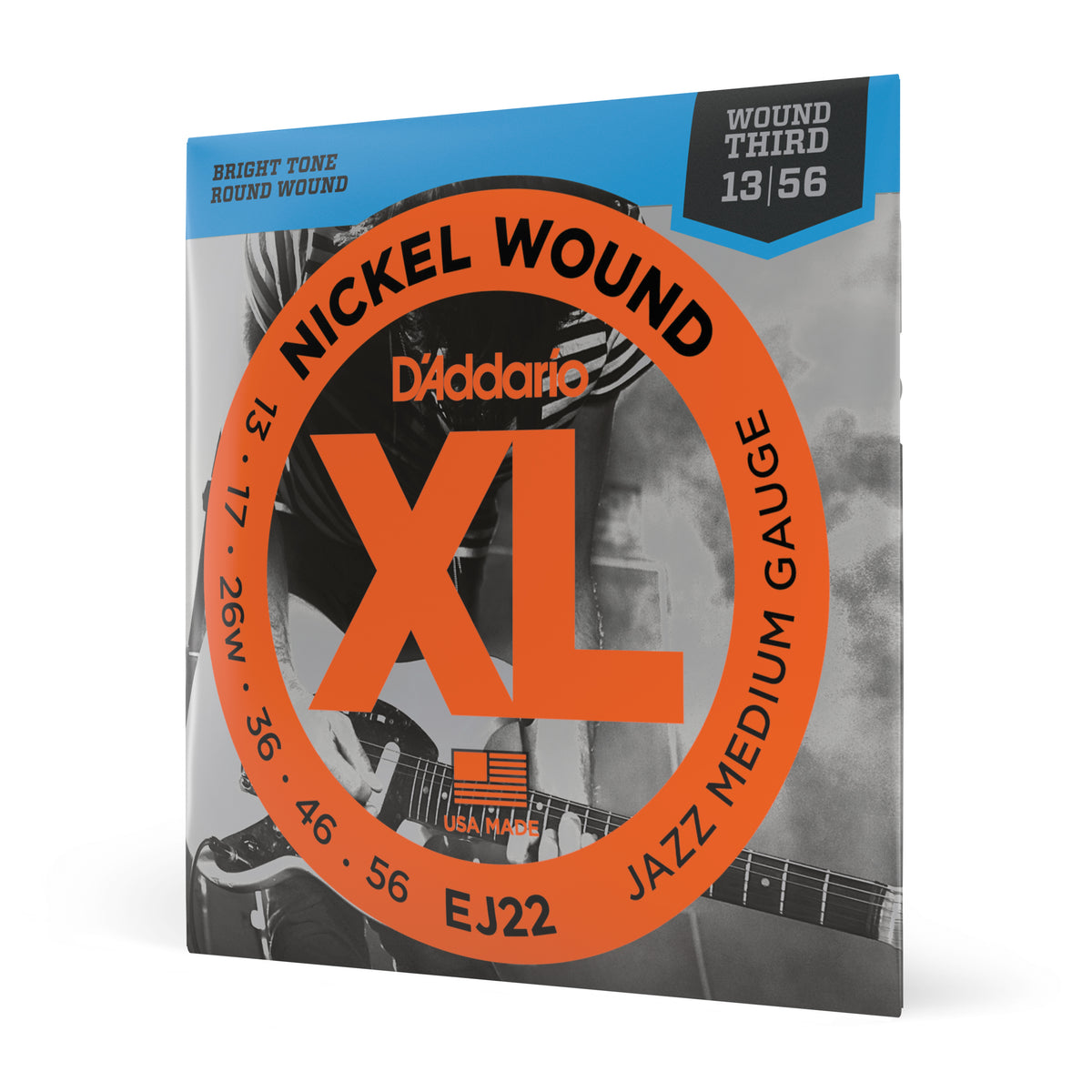 D'Addario EJ22 13-56 Jazz Medium, XL Nickel