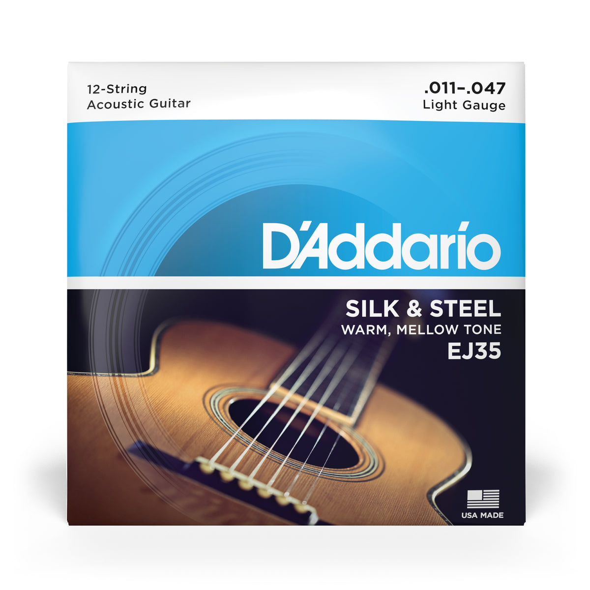 D&#39;Addario EJ35 11-47 Folk, 12-String, Silk &amp; Steel
