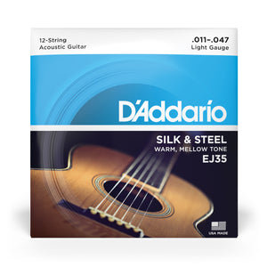 D'Addario EJ35 11-47 Folk, 12-String, Silk & Steel