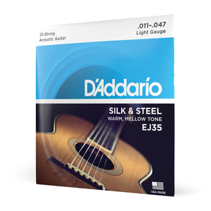 D'Addario EJ35 11-47 Folk, 12-String, Silk & Steel
