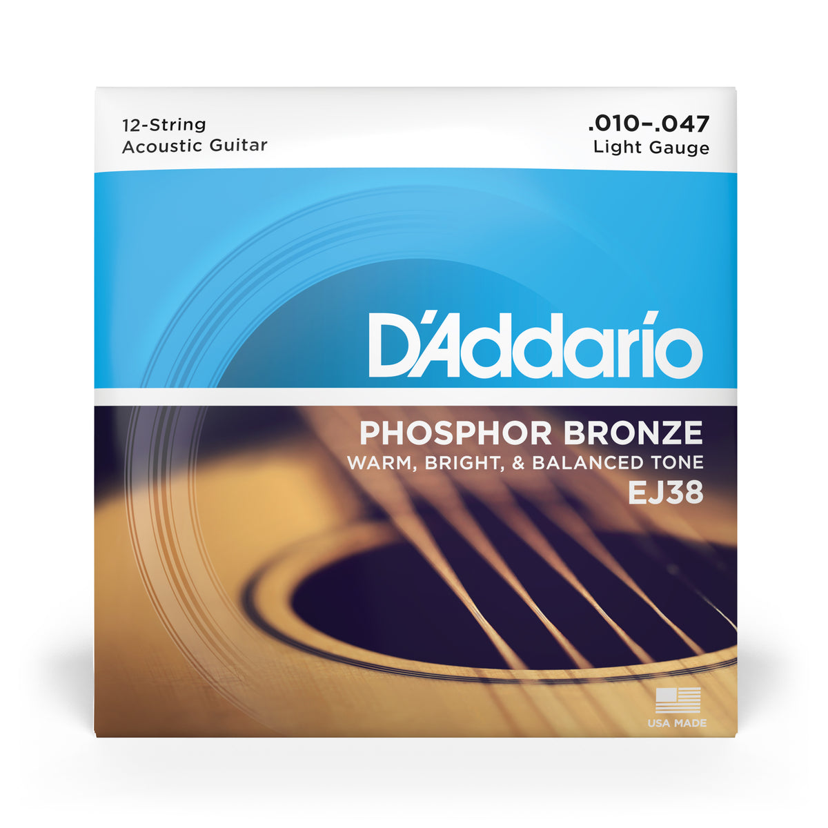 D&#39;Addario EJ38, 12-String, Phosphor Bronze, Light 10-47