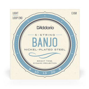 D'Addario EJ60, 5-String Banjo, Nickel, Light 09-20