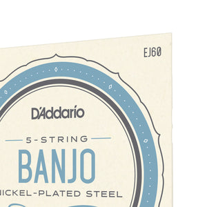 D'Addario EJ60, 5-String Banjo, Nickel, Light 09-20