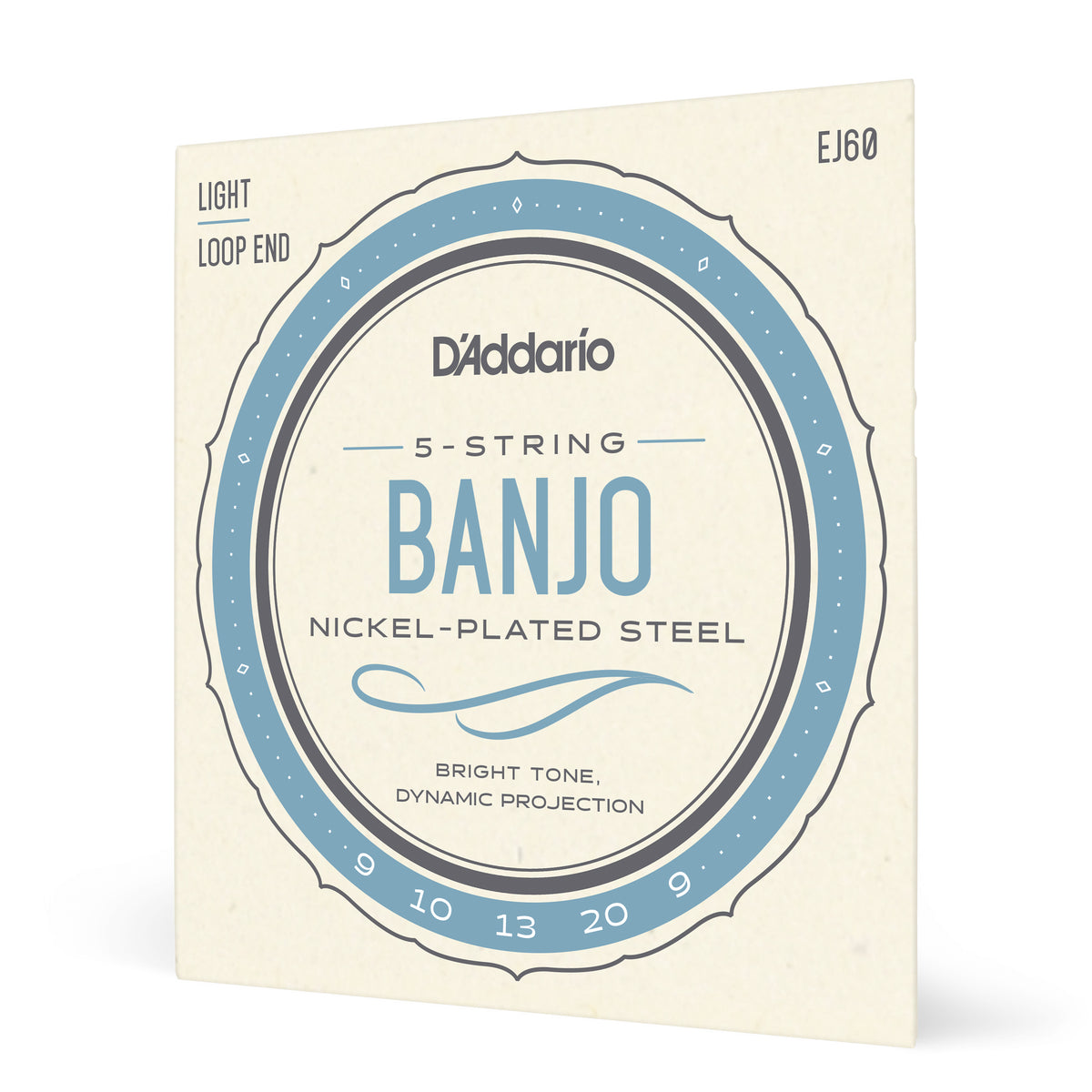 D&#39;Addario EJ60, 5-String Banjo, Nickel, Light 09-20