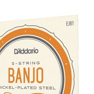 D'Addario EJ61, 5-String Banjo, Nickel, Medium 10-23