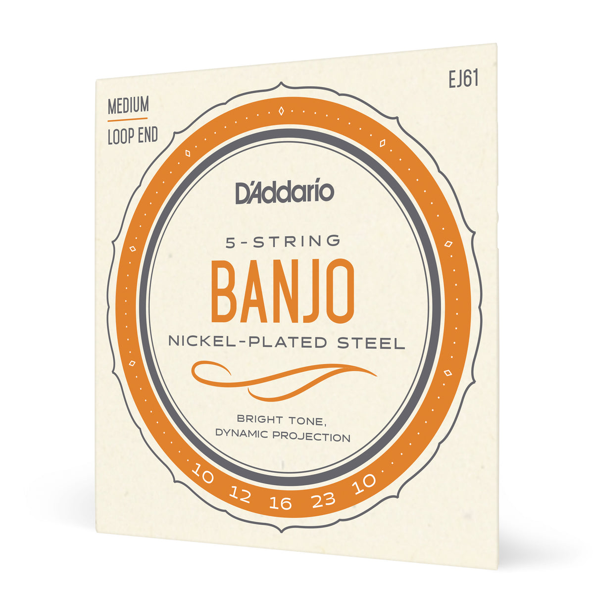 D'Addario EJ61, 5-String Banjo, Nickel, Medium 10-23