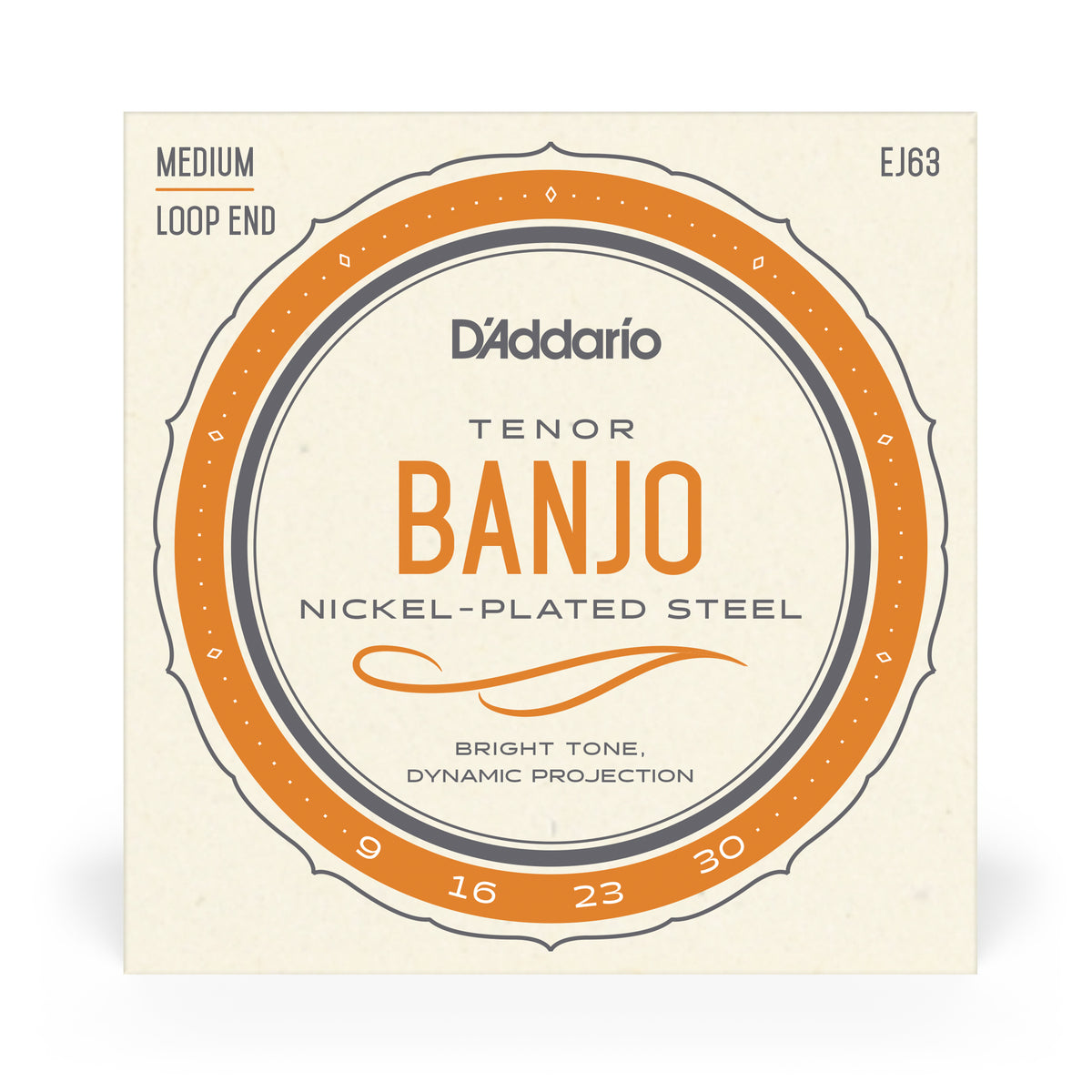D'Addario EJ63, 4-String Tenor Banjo, Nickel, Medium 09-30