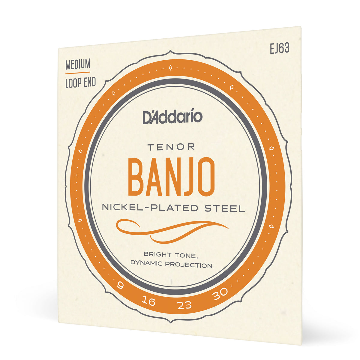 D'Addario EJ63, 4-String Tenor Banjo, Nickel, Medium 09-30