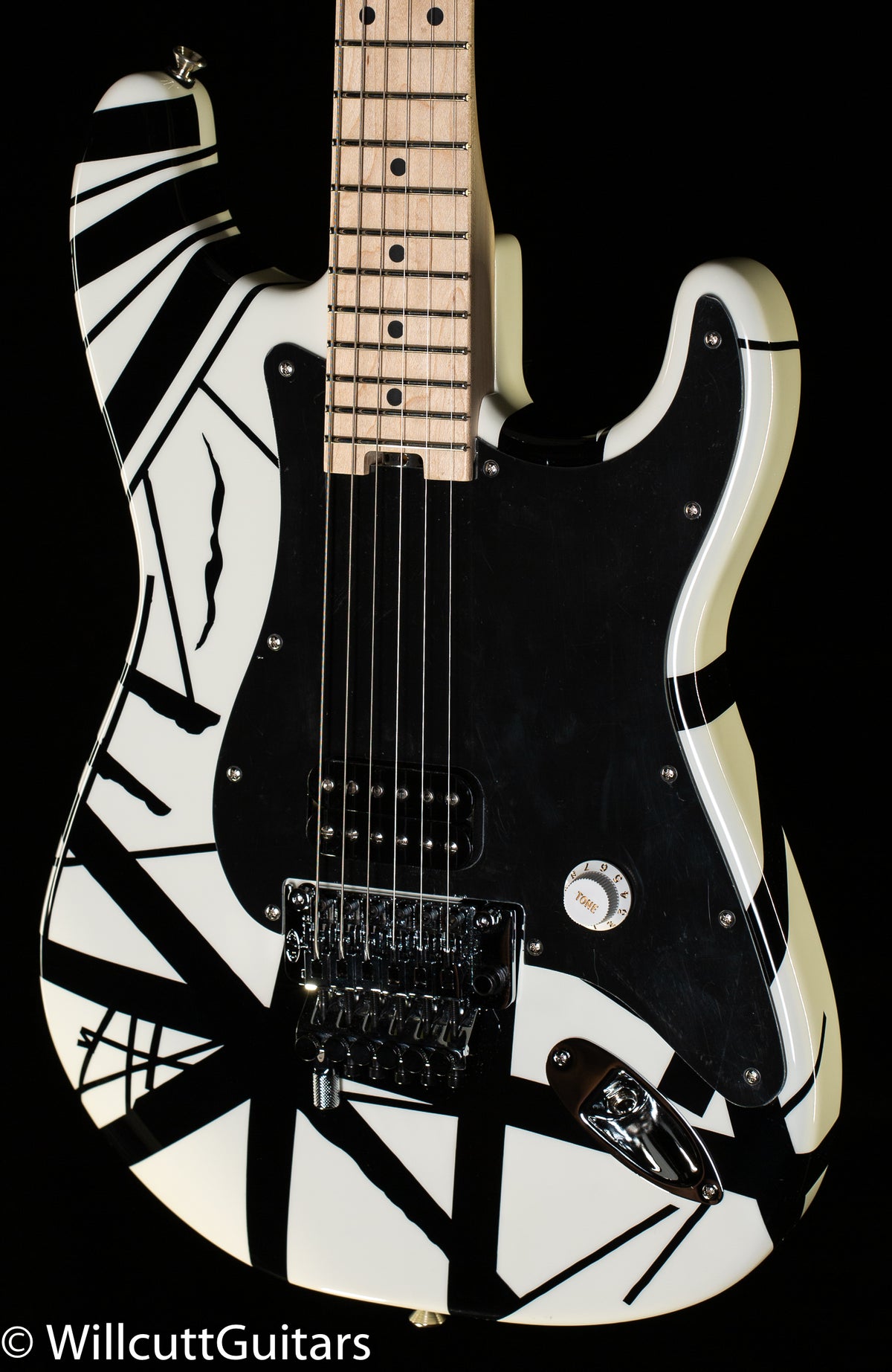 EVH Striped Series White with Black Stripes