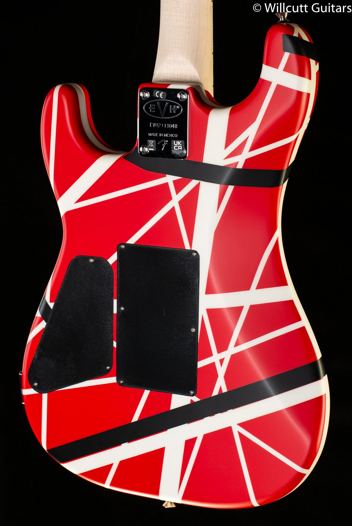 EVH Striped Series 5150 Maple Fingerboard Red with Black and White Stripes (048)