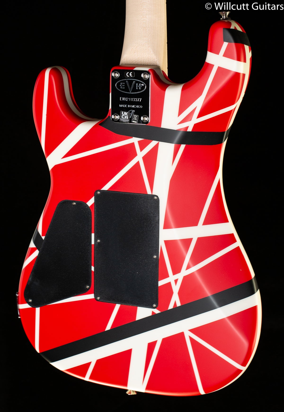 EVH Striped Series 5150 Maple Fingerboard Red with Black and White Stripes (377)