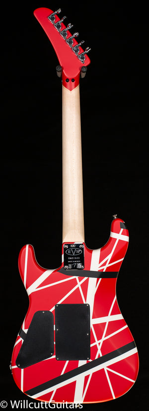 EVH Striped Series 5150 Maple Fingerboard Red with Black and White Stripes (101)