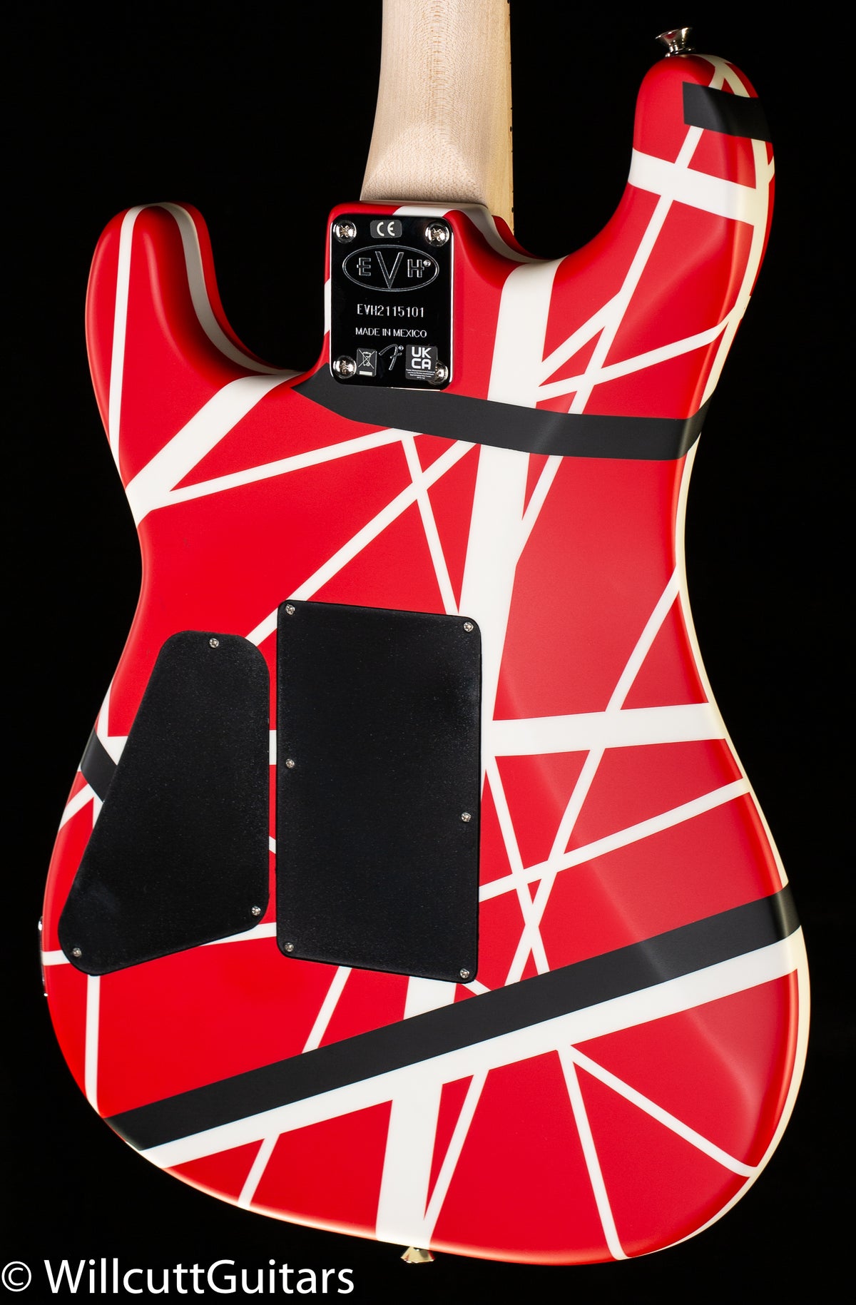 EVH Striped Series 5150 Maple Fingerboard Red with Black and White Stripes (101)