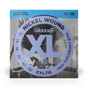 D'Addario EXL116 11-52 Medium Top/Heavy Bottom, XL Nickel