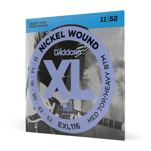 D'Addario EXL116 11-52 Medium Top/Heavy Bottom, XL Nickel