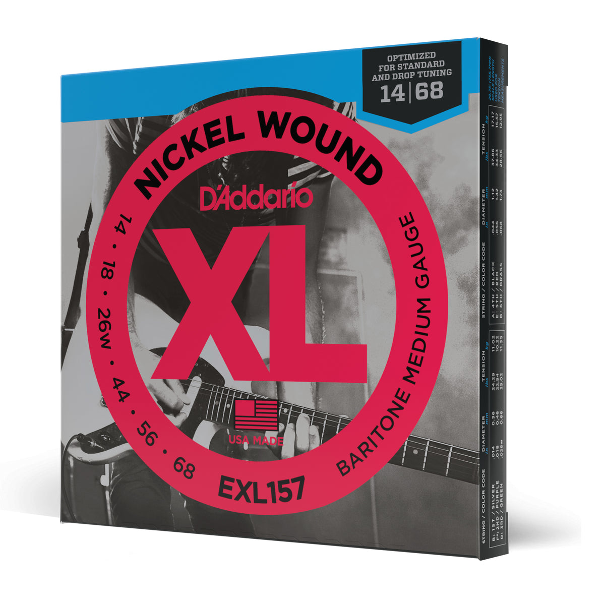 D&#39;Addario EXL157 14-68 Baritone Medium, XL Nickel
