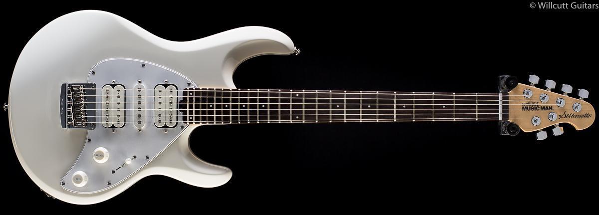 Ernie Ball Music Man Silhouette White, Rosewood - Willcutt Guitars