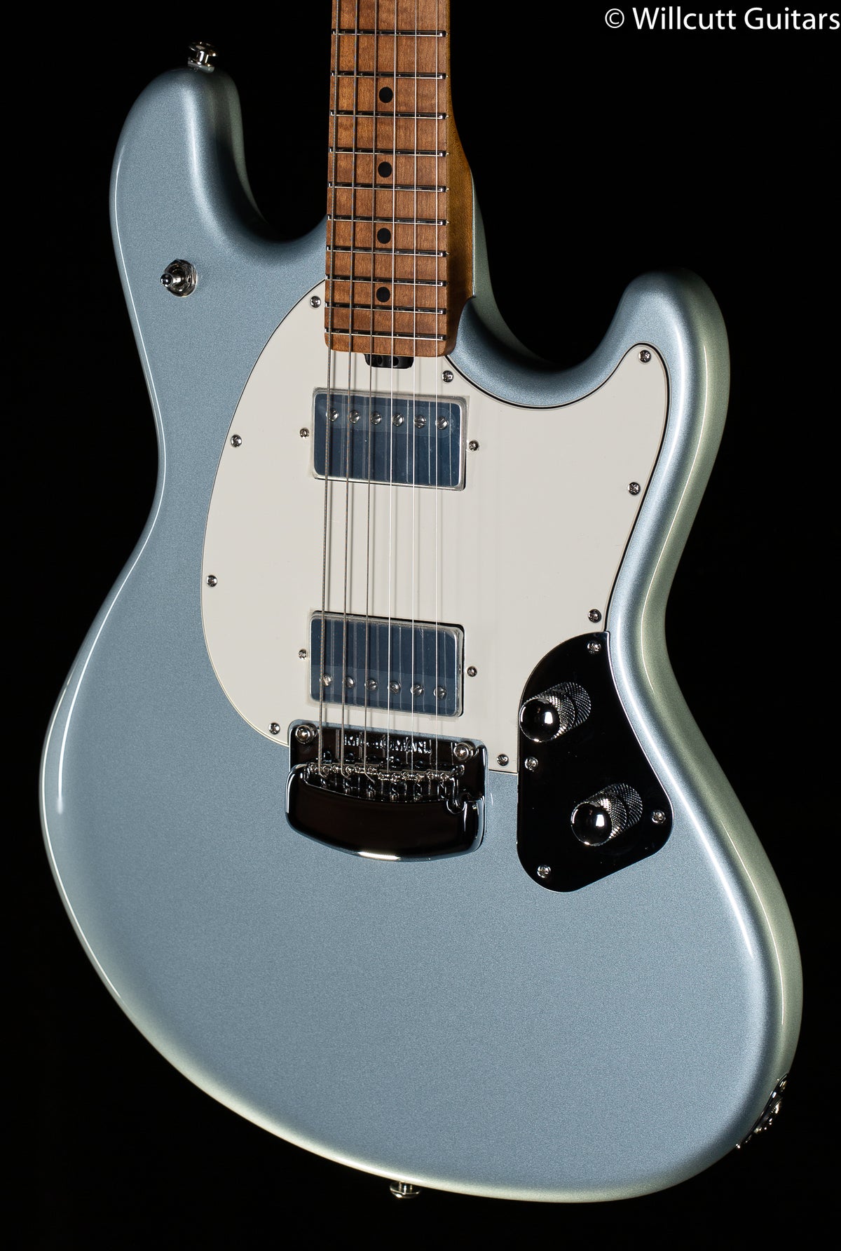 Ernie Ball Music Man Stingray Guitar HH Trem Firemist Silver