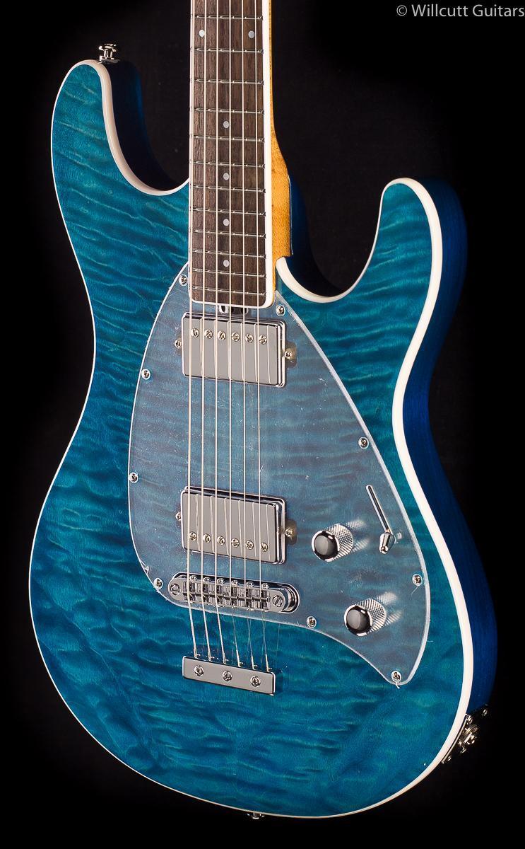 Ernie Ball Music Man Steve Morse HH Tahitian Blue Quilt