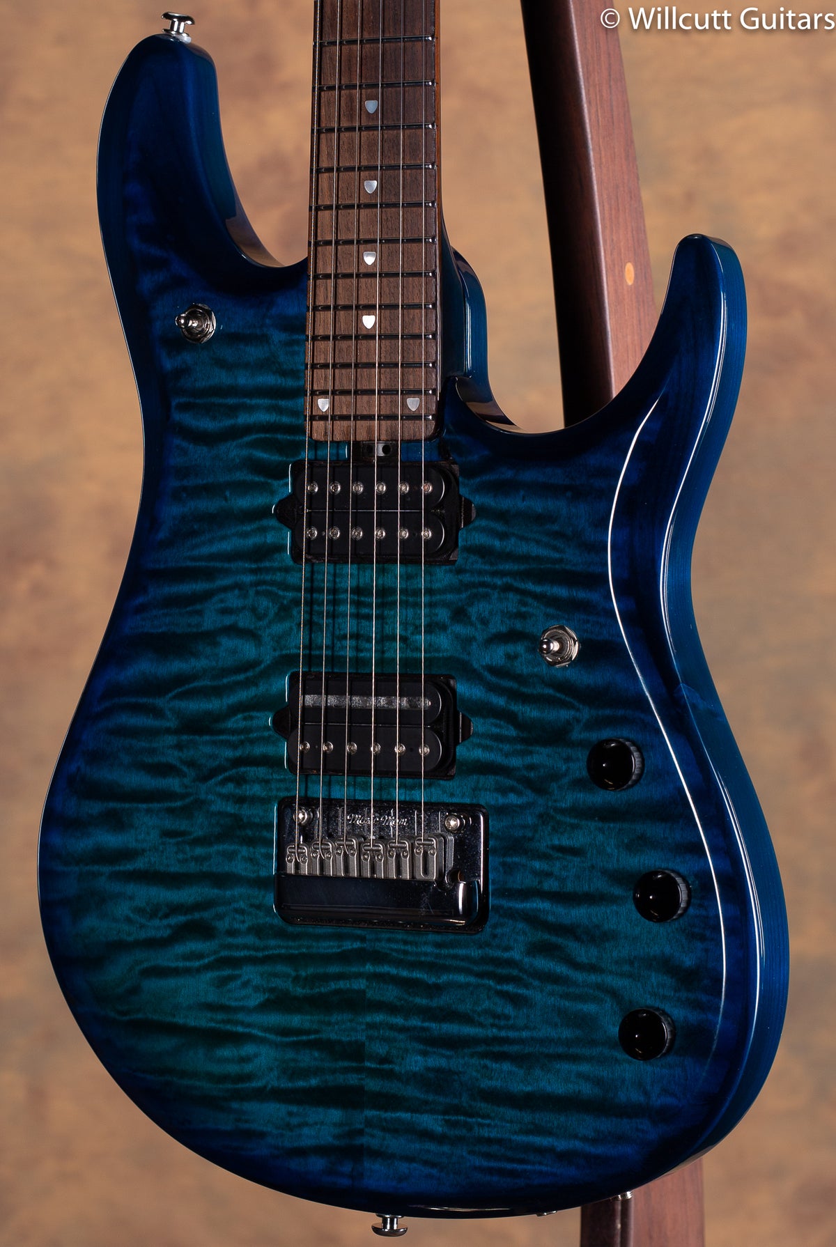 Ernie Ball Music Man John Petrucci BFR Quilt Balboa Blue Piezo USED