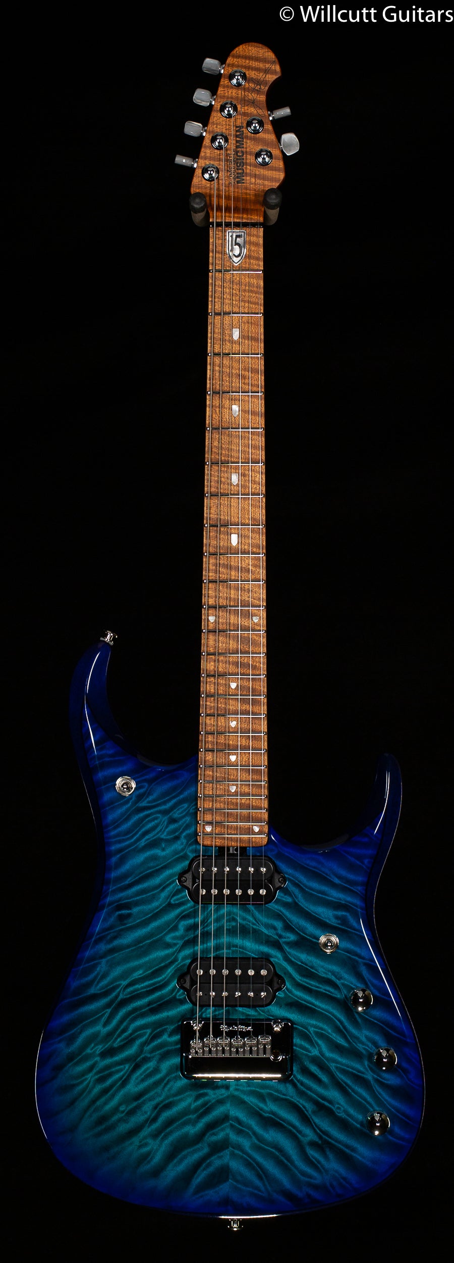 Ernie Ball Music Man JP15  Cerulean Paradise Quilt