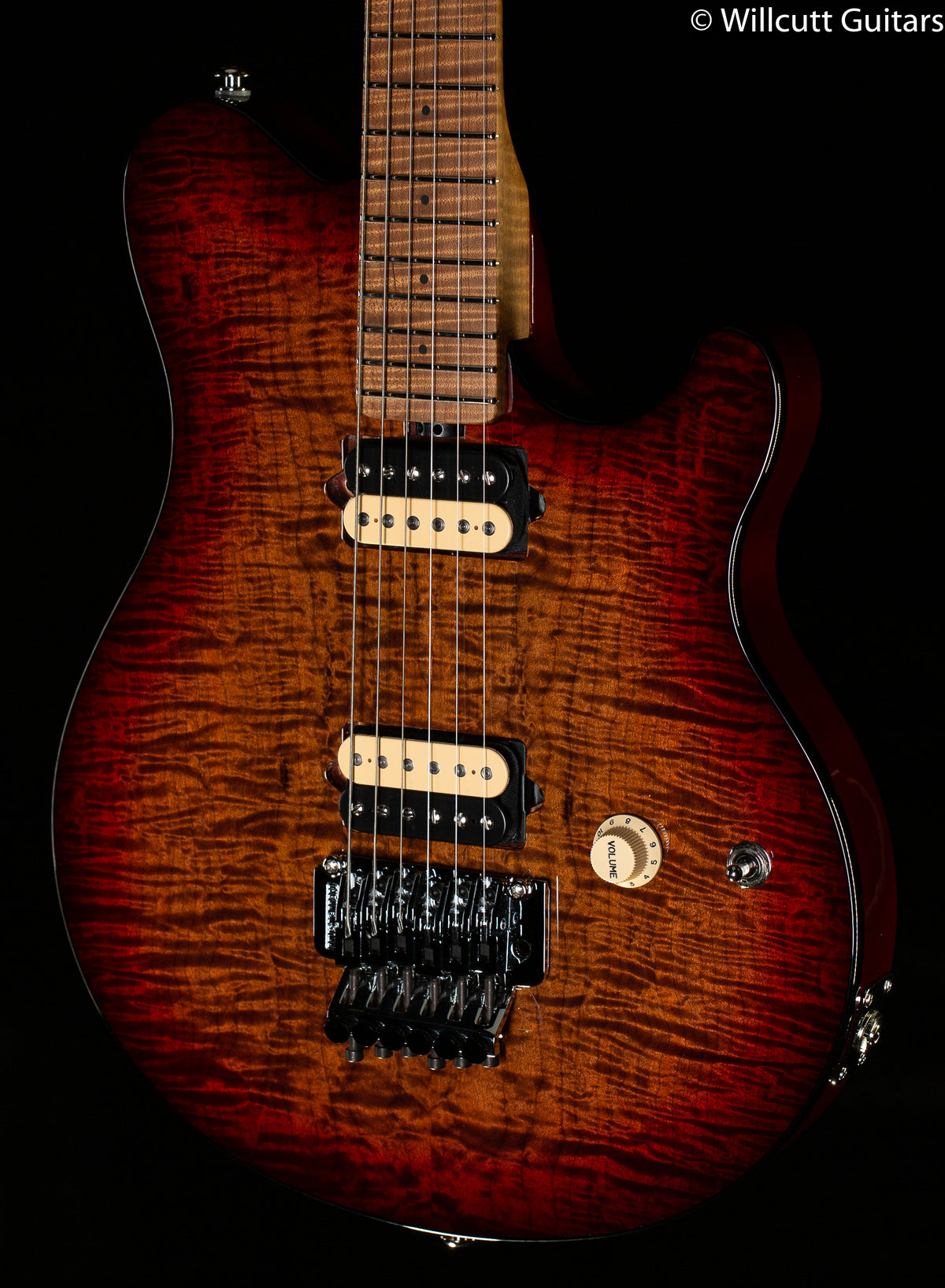 ギター MUSICMAN Axis ROASTED AMBER Quilt Ernie Ball Music Man Axis Roasted Amber Quilt - Willcutt Guitars
