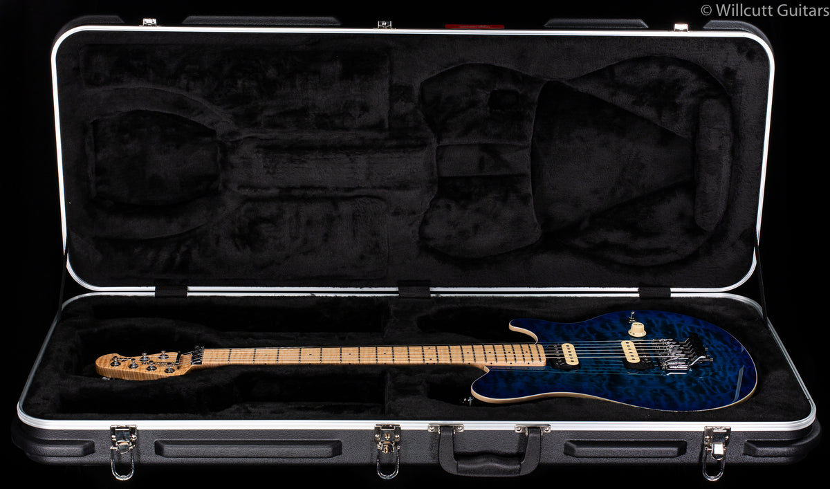 Ernie Ball Music Man Axis Balboa Blue Quilt, Maple