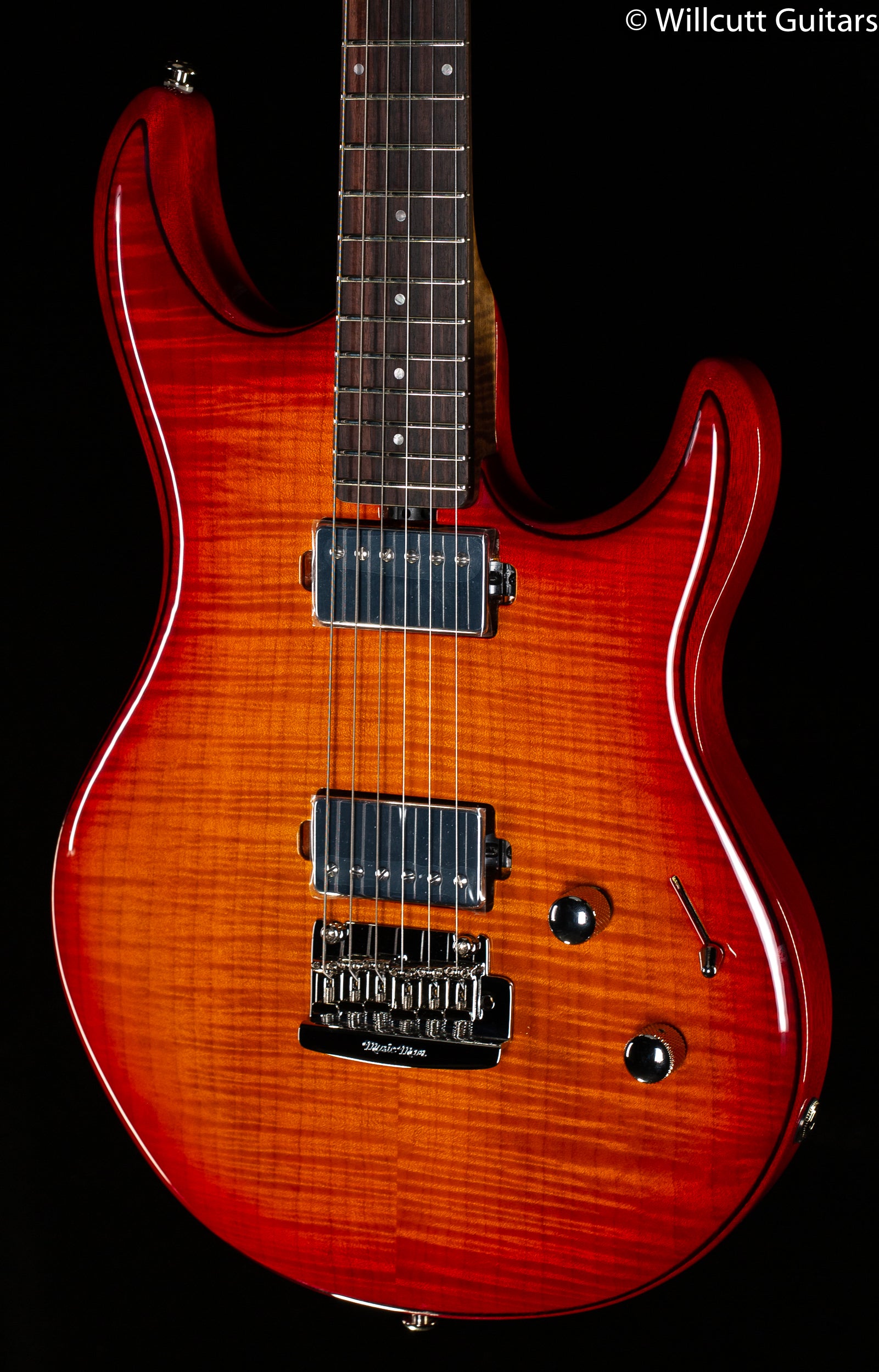 Ernie Ball Music Man Luke III HH Cherry Burst Flame - Willcutt Guitars