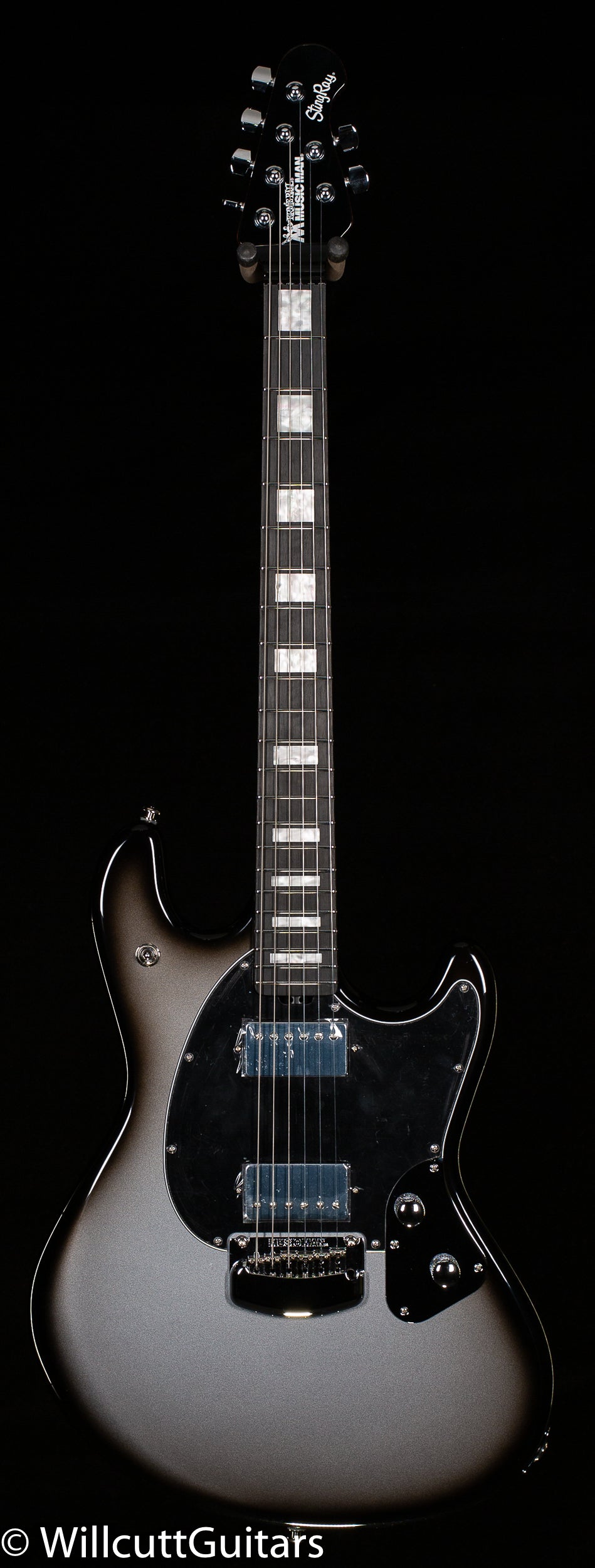 Ernie Ball Music Man Stingray Guitar HH Trem Silver Burst The Governor