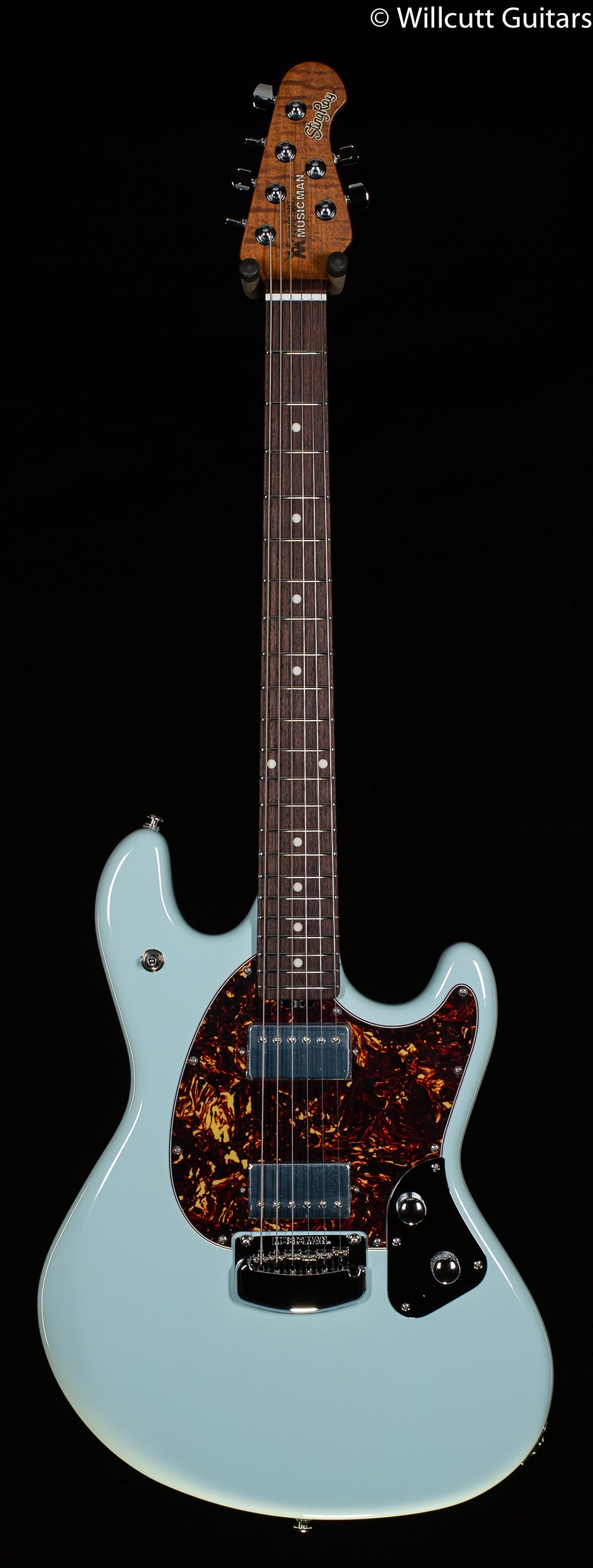 Ernie Ball Music Man Stingray Guitar HH Trem Powder Blue