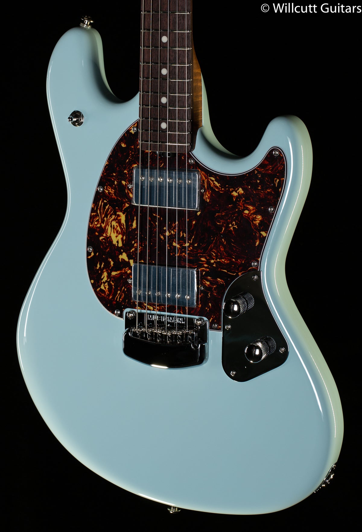 Ernie Ball Music Man Stingray Guitar HH Trem Powder Blue