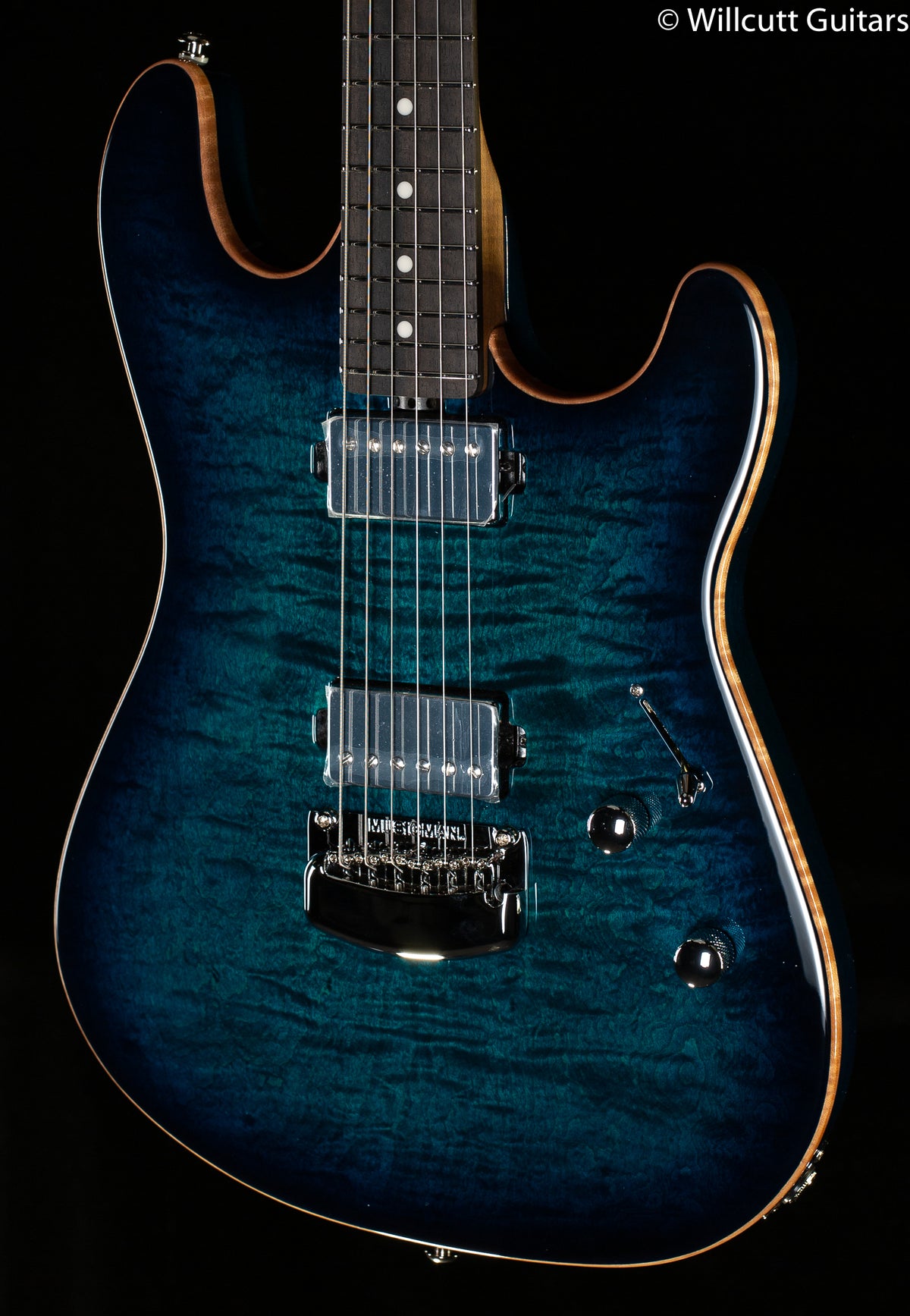 Ernie Ball Music Man Sabre Guitar HH Trem Deep Blue Burst